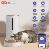 Wi-Fi Enabled 4L Pet Feeder for Cats and Dogs,App Control,Stainless Steel Bowls,Low Food Alarm,For Ipetmon/Tuya /Smart Lifeapp
