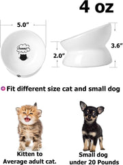 Cat Bowl anti Vomiting, Raised Cat Food Bowls, Tilted Elevated Cat Bowl, Ceramic Pet Food Bowl for Flat Faced Cats, Small Dogs, Protect Pet'S Spine, Dishwasher Safe