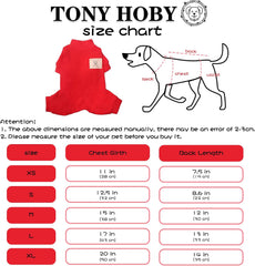 Dog Pajamas, 4 Legged Dog Pajamas, Dog Onesies with Thermal, Cotton Pet Clothes for Small Medium Dog (Red, L)